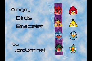 New Alpha Loom / Rainbow Loom - Angry Birds Bracelet Pattern Браслет Энгри бердз (фреска)! из резинок