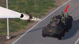 BTR-70 infantry fighting vehicle was destroyed by AT Missile | Military Simulator - ARMA 3 MILSIM