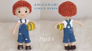 PART:1 Amigurumi Şimşir Bebek Yapımı ( Boy Doll Free Pattern) ENG SUBTITLES ON