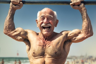 Китайский Дедушка 80 лет на турнике!