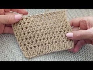Красивый и несложный ажурный узор спицами.