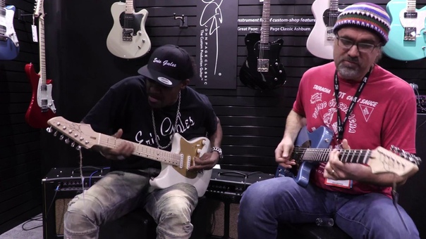 Eric Gales and Greg Koch Jam at the John Page Classic Booth NAMM