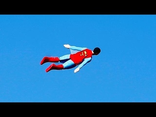 Radio-controlled flying Superman - no comment