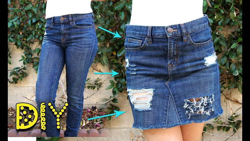 DIY Distressed Denim Skirt from JEANS NO SEW, ,