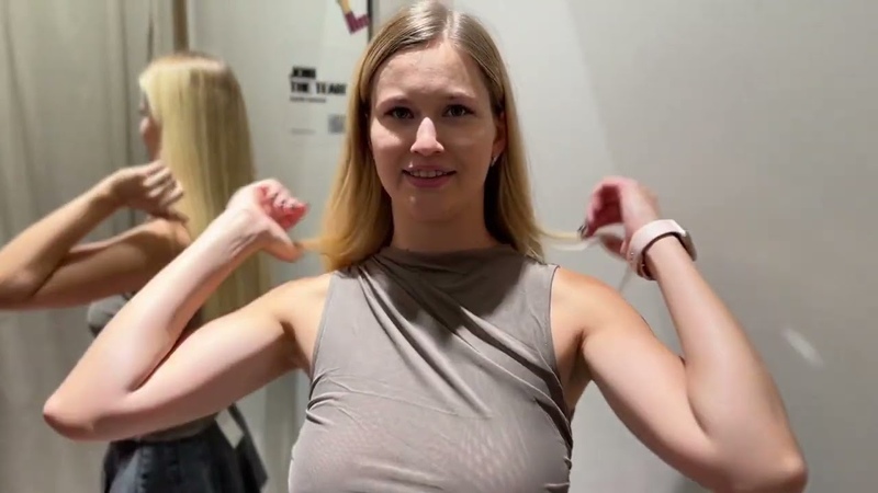 Seethrough Try On Haul in Dressing Room Revealing Clothes in The