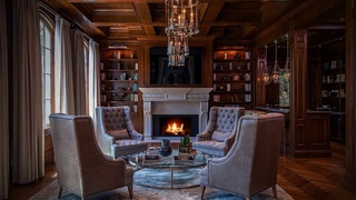 Fireplace and blizzard sound for sleeping - Cabin Ambience - ASMR