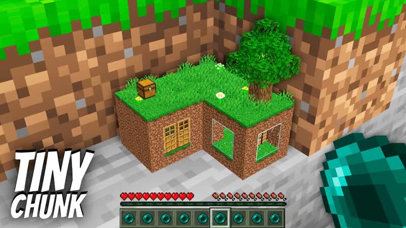 Whats INSIDE the TINY CHUNK in Minecraft I found a HOUSE in THE
