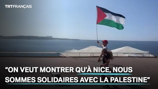 Le relais du drapeau palestinien fait une halte  Nice : un pied de nez au maire