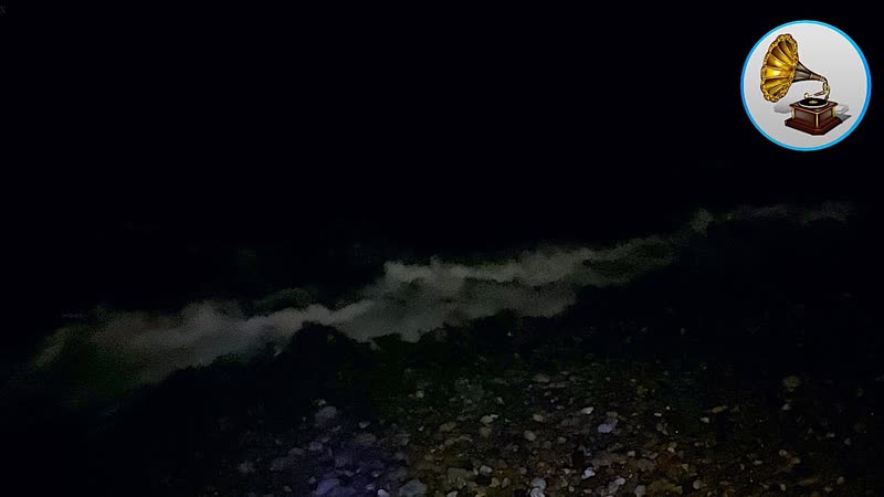 The sound of the night sea on a rocky shore, a quick way to fall asleep and