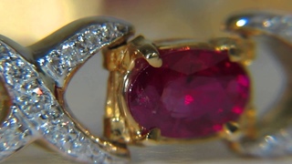 Avisdiamond:  NATURAL FINE GEM RUBY X DIAMONDS BRACELET 14KT