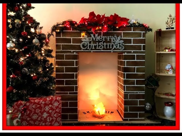 DIY Fake Christmas Fireplace in 10