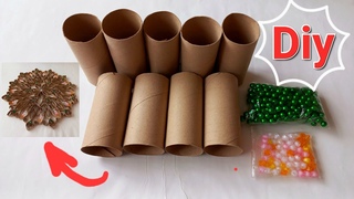 A great recycling idea with beads and toilet paper rolls