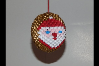 How to make 3d origami globe with Santa Claus part2