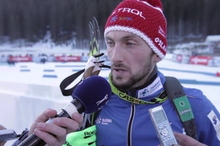 JAKOV FAK AFTER SPRINT AT BMW IBU World Cup Biathlon Pokljuka 2014