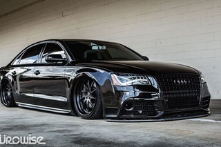 Air-ride equipped Audi A8L on AG Wheels built by Eurowise (Charlotte, NC)