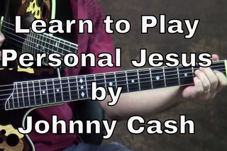 How To Play Personal Jesus Guitar Lesson by Johnny Cash
